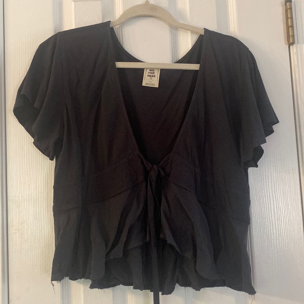 Free people black flowy top
